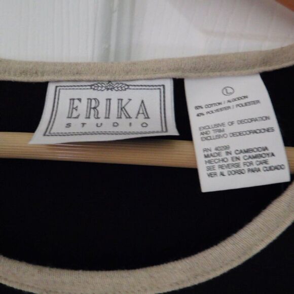 VIntage Erika Long Dress Modest SHort SLeeve Pockets Tie in Back SIze Large - Picture 3 of 6